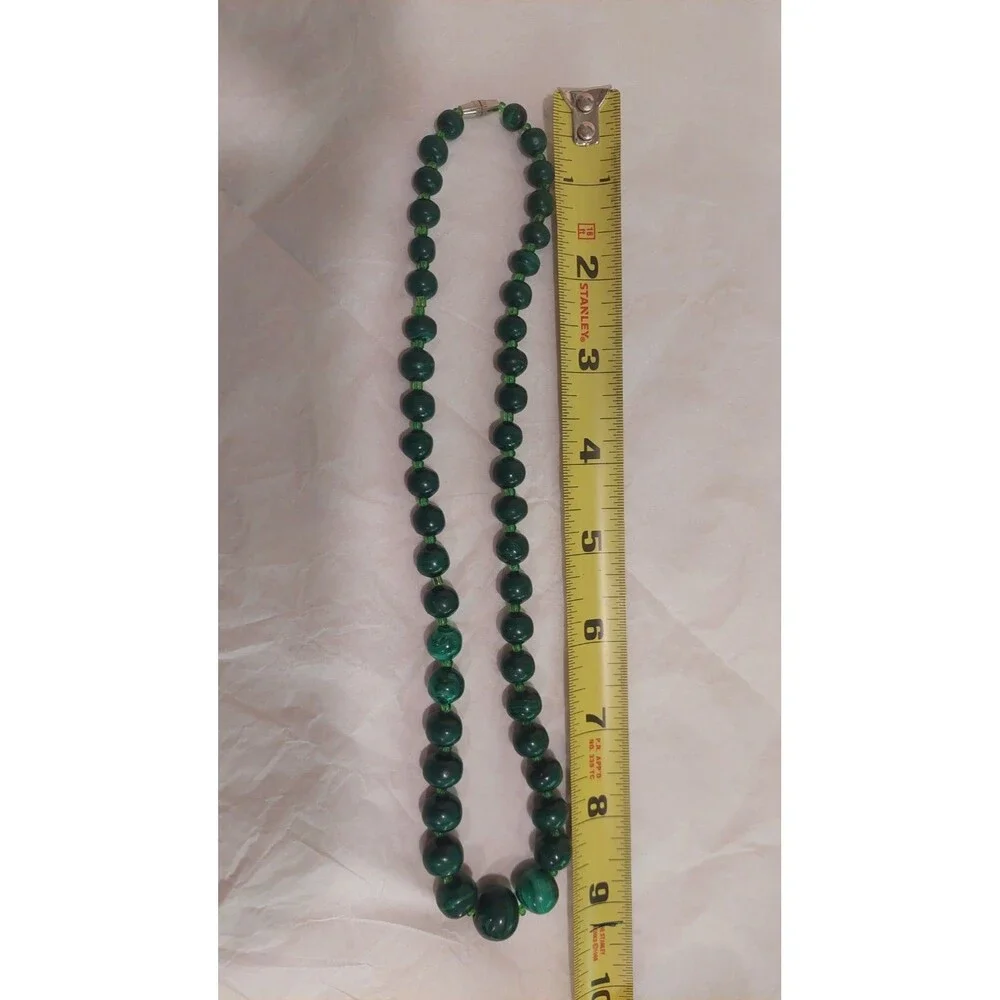 Graduated Malachite Beaded Necklace 18